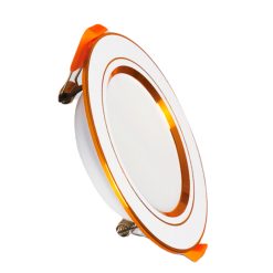 Đèn led downlight 9W viền vàng lỗ khoét 80mm - 3 chế độ màu DLV2-9/3C MPE