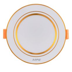 Đèn led downlight 9W viền vàng lỗ khoét 80mm ánh sáng trung tính DLV-9N MPE