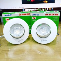 Đèn led downlight âm trần điều chỉnh hướng chiếu sáng mặt tròn 3W ánh sáng vàng DLA2R-3V MPE