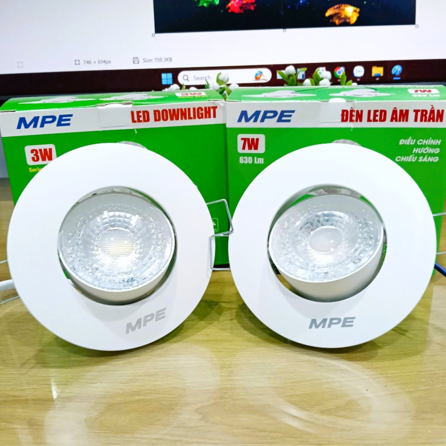 Đèn led downlight âm trần điều chỉnh hướng chiếu sáng mặt tròn 7W ánh sáng vàng DLA2R-7V MPE