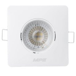 Đèn led downlight âm trần điều chỉnh hướng chiếu sáng mặt vuông 5W ánh sáng vàng DLA2S-5V MPE