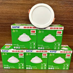 Đèn led downlight âm trần 9W tăng phô tích hợp trong thân đèn - ánh sáng vàng - khoét lỗ 90mm DLE-9V MPE