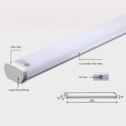 Bộ đèn LED bán nguyệt 50W 1200mm ánh sáng vàng M46 1200/50W 3000K Rạng Đông