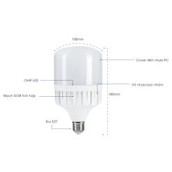 Bóng đèn LED bulb tròn 12W đui E27-TR70N1/12W.DC 6500K (12-24VDC E27) Rạng Đông