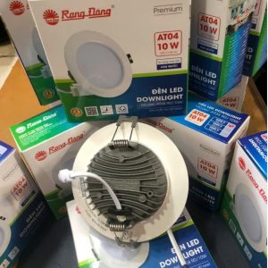 Đèn LED Downlight âm trần 10W lỗ khoét 90mm ánh sáng vàng AT04 90/10W 3000K Rạng Đông