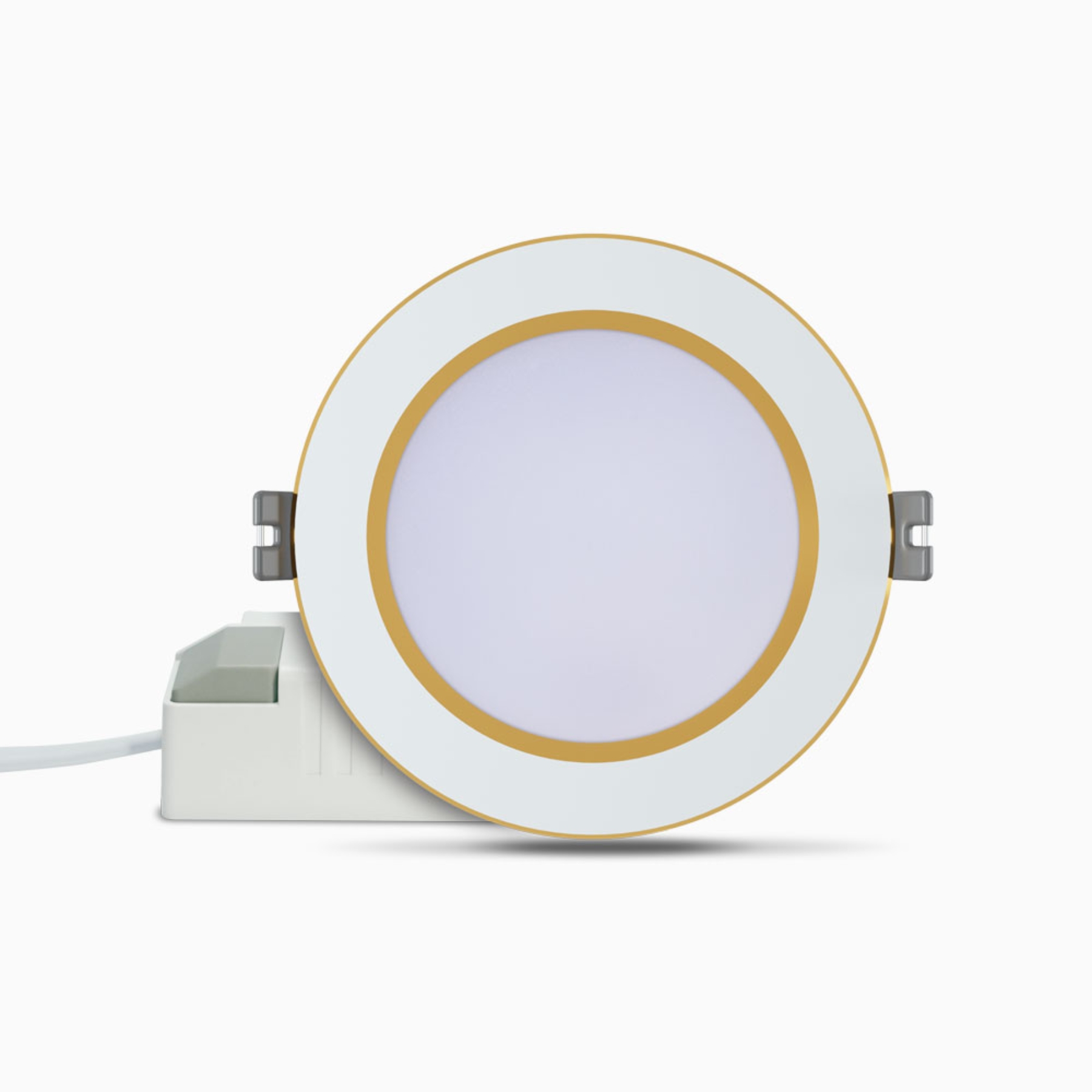 Đèn LED Downlight âm trần 10W viền vàng lỗ khoét 110mm ánh sáng trắng AT56 110/10W 6500K (G) Rạng Đông