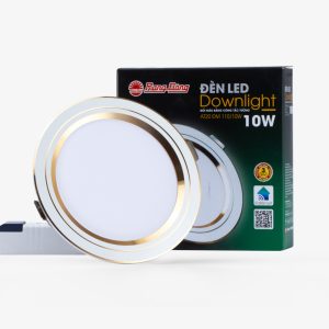 Đèn LED Downlight âm trần 10W viền vàng lỗ khoét 110mm đổi màu AT20 110/10W (G) Rạng Đông