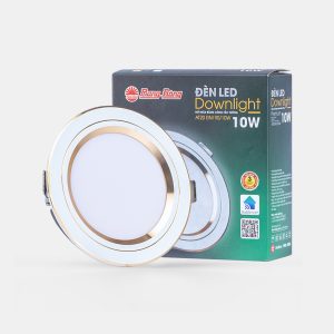 Đèn LED Downlight âm trần 10W viền vàng lỗ khoét 90mm đổi màu AT20 90/10W (G) Rạng Đông