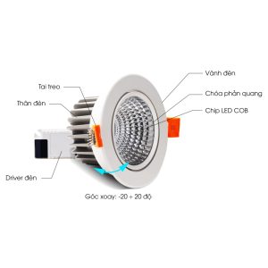 Đèn LED Downlight âm trần 12W lỗ khoét 95mm ánh sáng trung tính AT40 95/12W 4000K Rạng Đông