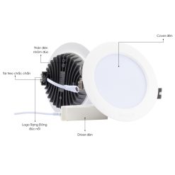 Đèn LED Downlight âm trần 8W đổi màu AT02 90/8W Rạng Đông