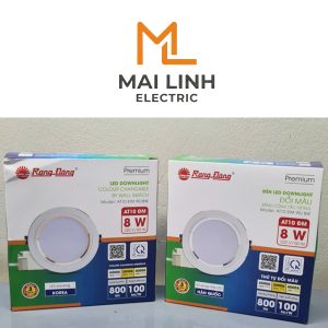 Đèn LED Downlight âm trần 8W viền vàng đổi màu AT10 90/8W (G) Rạng Đông