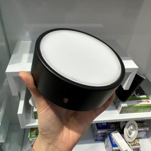 Đèn LED Downlight nổi trần 12W màu đen ánh sáng trắng NT03 120/12W 6500K Rạng Đông