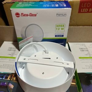 Đèn LED Downlight nổi trần 12W màu trắng ánh sáng trắng NT03 120/12W 6500K Rạng Đông