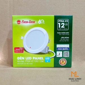 Đèn LED Panel âm trần 12W lỗ khoét 135mm ánh sáng trung tính PT04.V2 135/12W 4000K Rạng Đông