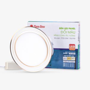 Đèn LED Panel âm trần 9W lỗ khoét 135mm viền vàng đổi màu PT05 135/9W (G) Rạng Đông