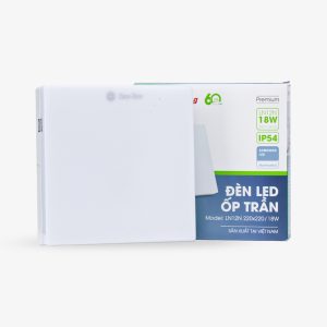 Đèn LED ốp trần đế nhựa vuông 18W ánh sáng vàng LN12N 220x220/18W 3000K Rạng Đông