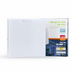 Đèn LED ốp trần đổi màu 22W đế nhôm hình vuông LN12 220x220/22W Rạng Đông