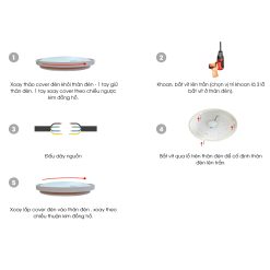 Đèn LED ốp trần đổi màu 40W nhựa LN28 400/40W Rạng Đông