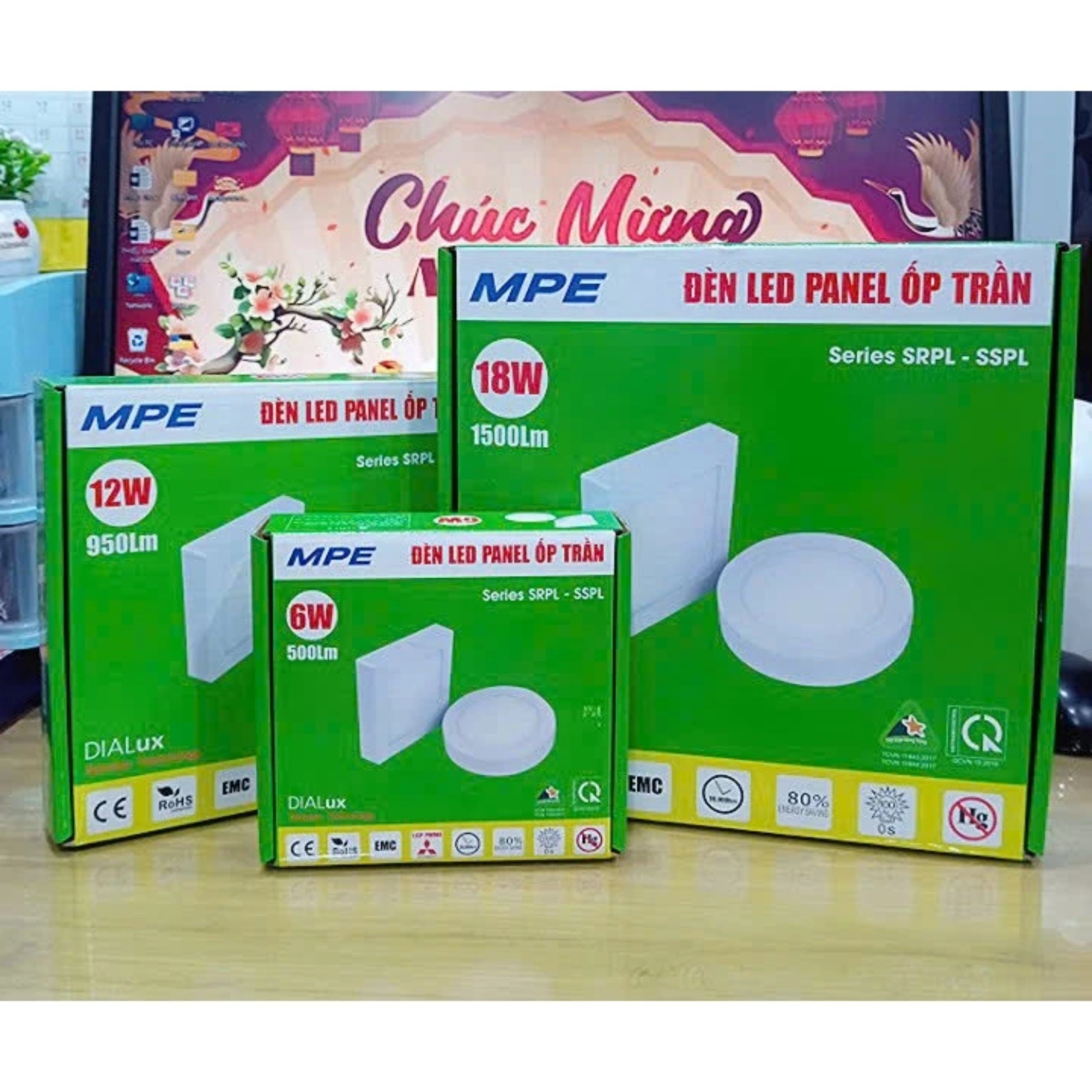 Đèn led panel ốp nổi 6W ánh sáng vàng SRPL-6V MPE
