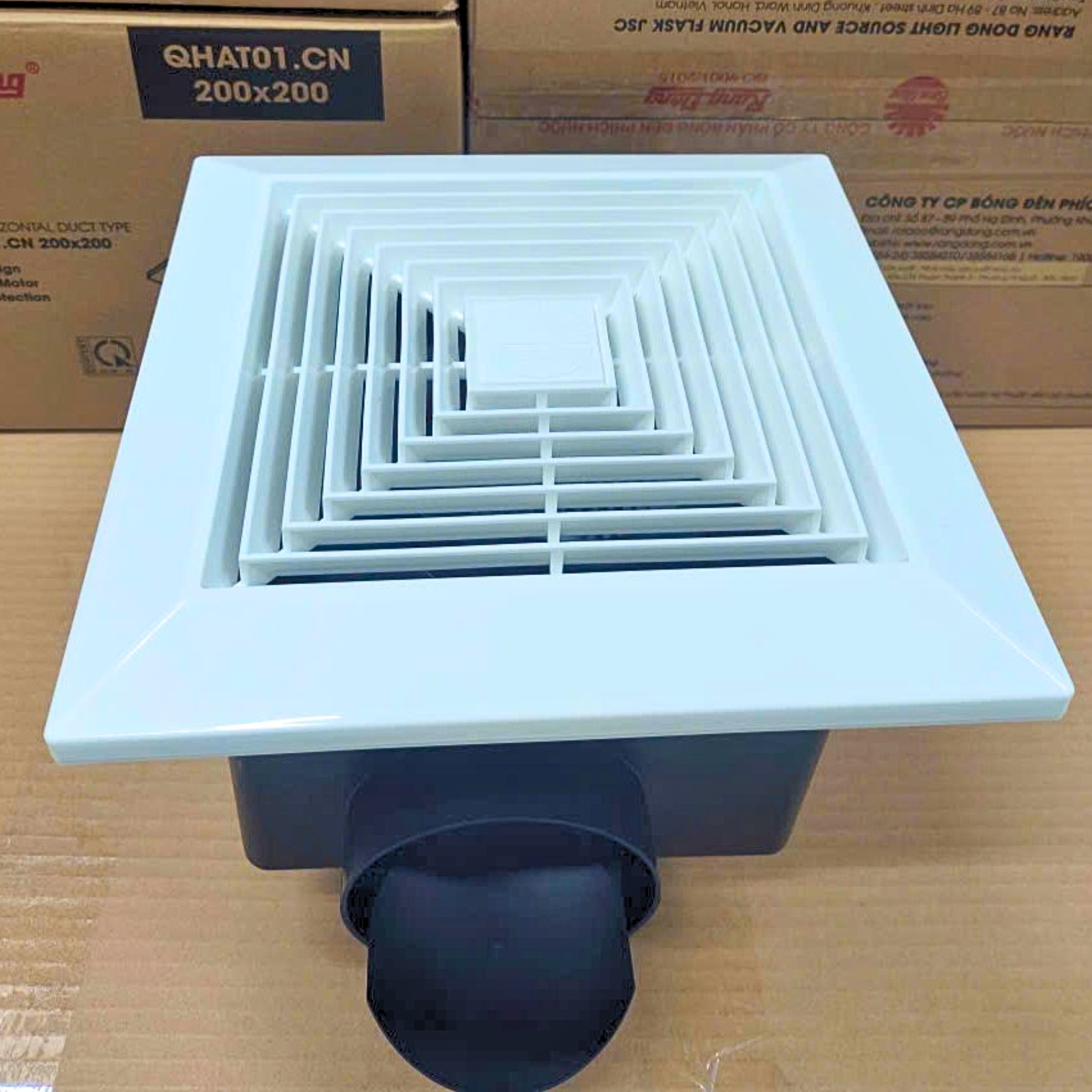 Quạt hút âm trần cổ ngang QHAT01.CN 300x300 Rạng Đông
