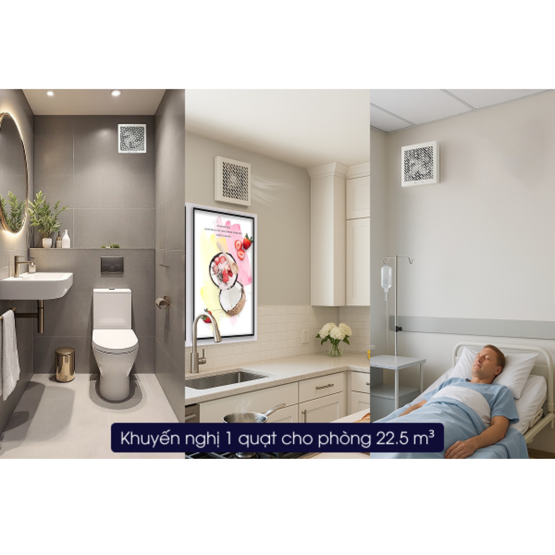 Quạt hút gắn tường 1 chiều QHGT01.1C 200x200 Rạng Đông