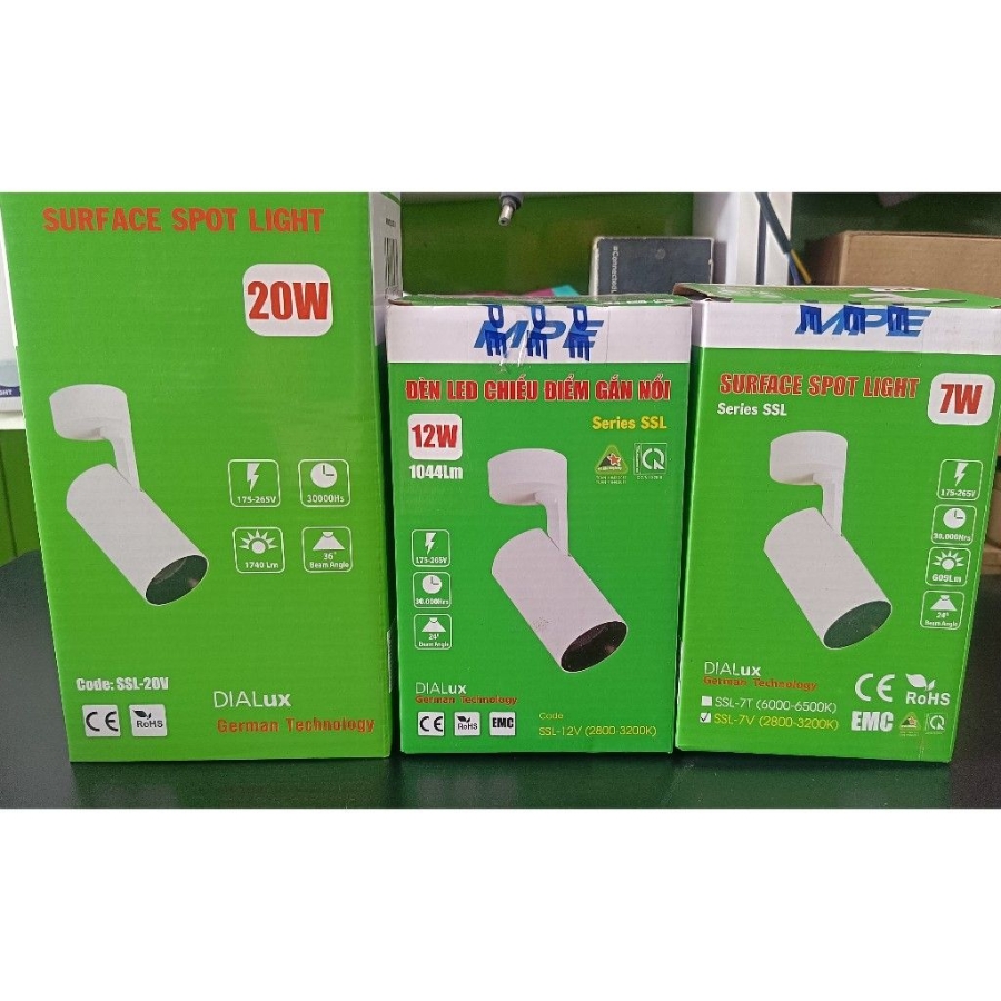 Đèn led chiếu điểm gắn nổi 7W ánh sáng vàng SSL-7V MPE