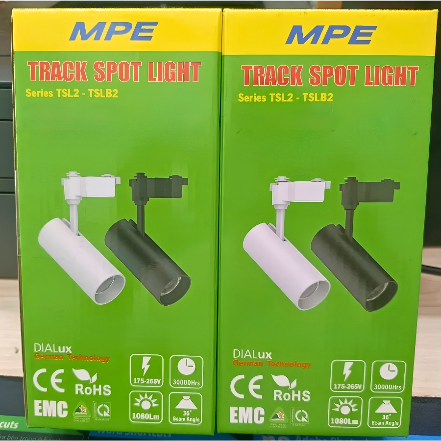 Đèn led chiếu điểm gắn ray màu trắng 12W ánh sáng vàng TSL2-12V MPE