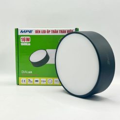 Đèn led downlight ốp nổi tràn viền đen 16W ánh sáng vàng SRDLB-16V MPE