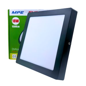 Đèn led panel ốp nổi nhôm thân đen mặt vuông 18W đổi màu SSPLB-18/3C MPE
