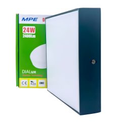 Đèn led panel ốp nổi nhôm thân đen mặt vuông 24W ánh sáng vàng SSPLB-24V MPE