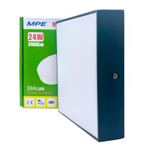 Đèn led panel ốp nổi nhôm thân đen mặt vuông 24W đổi màu SSPLB-24/3C MPE