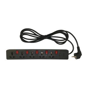 Ổ cắm di động 5 ổ cắm đơn đa năng màu đen AM5SB MPE