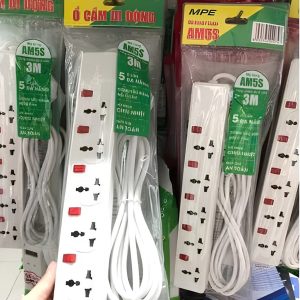 Ổ cắm di động 5 ổ cắm đơn đa năng màu trắng AM5S MPE