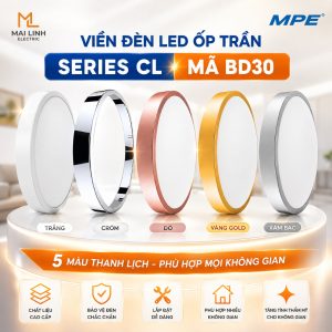 Viền đèn led ốp trần seri CL 16W màu vàng gold BD30-G MPE