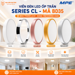 Viền đèn led ốp trần seri CL 22W màu đỏ BD35-R MPE