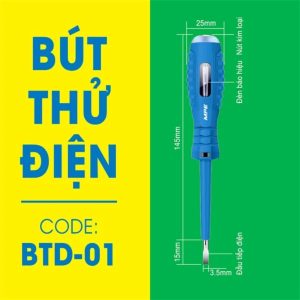 Bút thử điện hiển thị đèn báo - thử điện áp AC 100-500V BTD-01 MPE - Thiết bị điện Mai Linh Electric