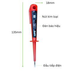 Bút thử điện hiển thị đèn báo - thử điện áp AC 100-500V BTD-02 MPE - Thiết bị điện Mai Linh Electric