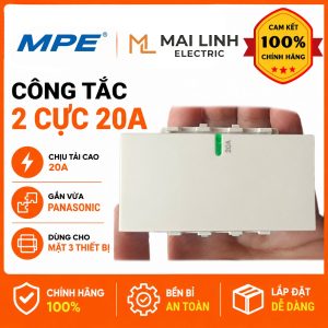 Công tắc 2 cực 20A mã A6MD20 MPE - Thiết bị điện Mai Linh Electric