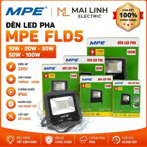 Đèn led pha 30W ánh sáng trắng FLD5-30T MPE - Thiết bị điện Mai Linh Electric