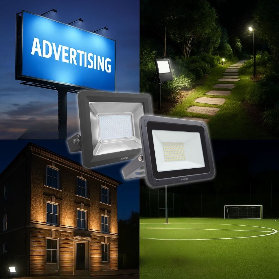 Đèn led pha 50W ánh sáng vàng FLD2-50V MPE - Thiết bị điện Mai Linh Electric