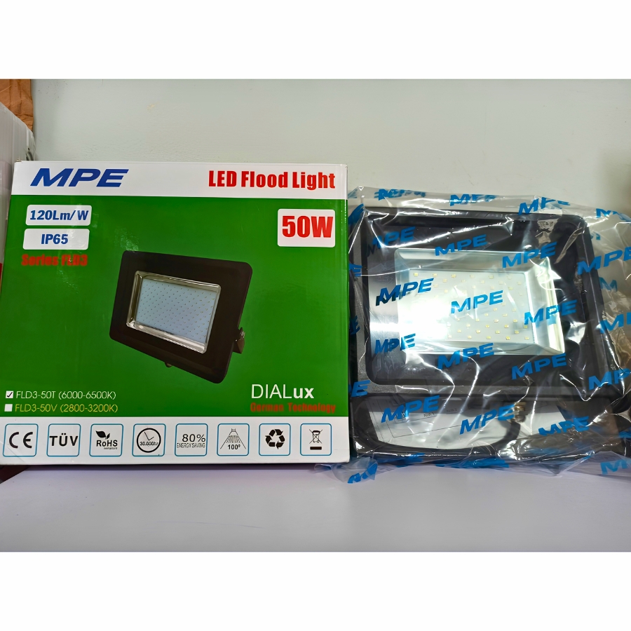 Đèn led pha 50W ánh sáng vàng FLD3-50V MPE - Thiết bị điện Mai Linh Electric