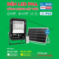 Đèn led pha năng lượng mặt trời 100W ánh sáng vàng SFLD2-100V MPE - Thiết bị điện Mai Linh Electric
