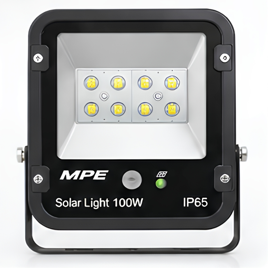 Đèn led pha năng lượng mặt trời 100W ánh sáng vàng SFLD2-100V MPE - Thiết bị điện Mai Linh Electric