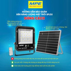 Đèn led pha năng lượng mặt trời 300W ánh sáng vàng SFLD2-300V MPE - Thiết bị điện Mai Linh Electric