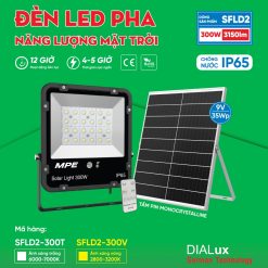Đèn led pha năng lượng mặt trời 300W ánh sáng vàng SFLD2-300V MPE - Thiết bị điện Mai Linh Electric