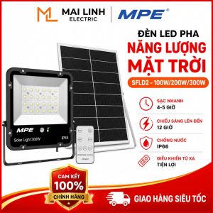 Đèn led pha năng lượng mặt trời 300W ánh sáng vàng SFLD2-300V MPE - Thiết bị điện Mai Linh Electric