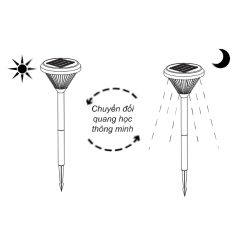 Đèn led sân vườn năng lượng mặt trời cắm đất cao 50cm 2W ánh sáng vàng SLL-50V MPE - Thiết bị điện Mai Linh Electric