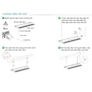 Đèn led thanh nhà xưởng 200W ánh sáng vàng LHB-200V MPE - Thiết bị điện Mai Linh Electric