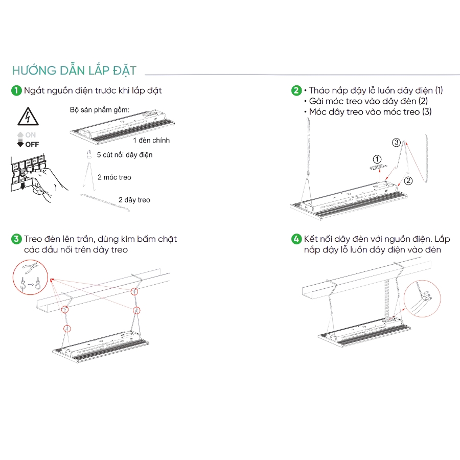 Đèn led thanh nhà xưởng 200W ánh sáng vàng LHB-200V MPE - Thiết bị điện Mai Linh Electric