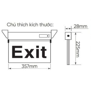 Đèn led thoát hiểm 1 mặt chỉ hướng phải 3W EX-P MPE - Thiết bị điện Mai Linh Electric